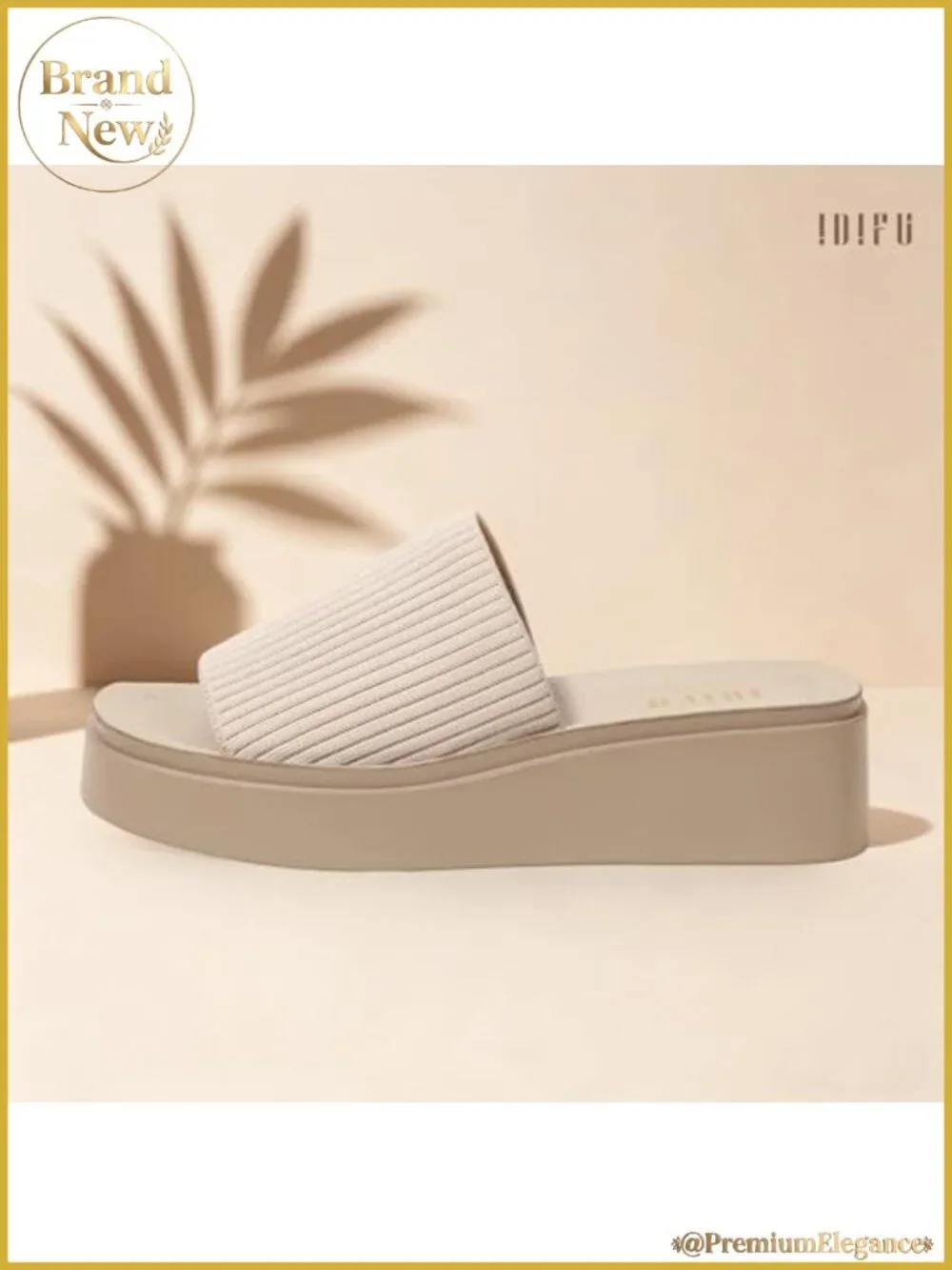 Women's Platform Slide Sandals Chunky Open Toe Knit Slip On Wedge Summer Beach